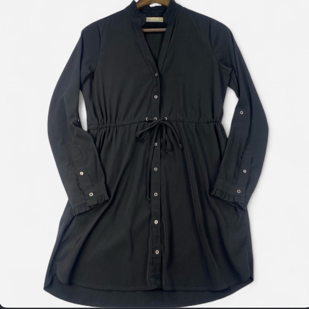Abercrombie & Fitch Women’s Long Sleeve Cinch Waist Dress Black Size Small